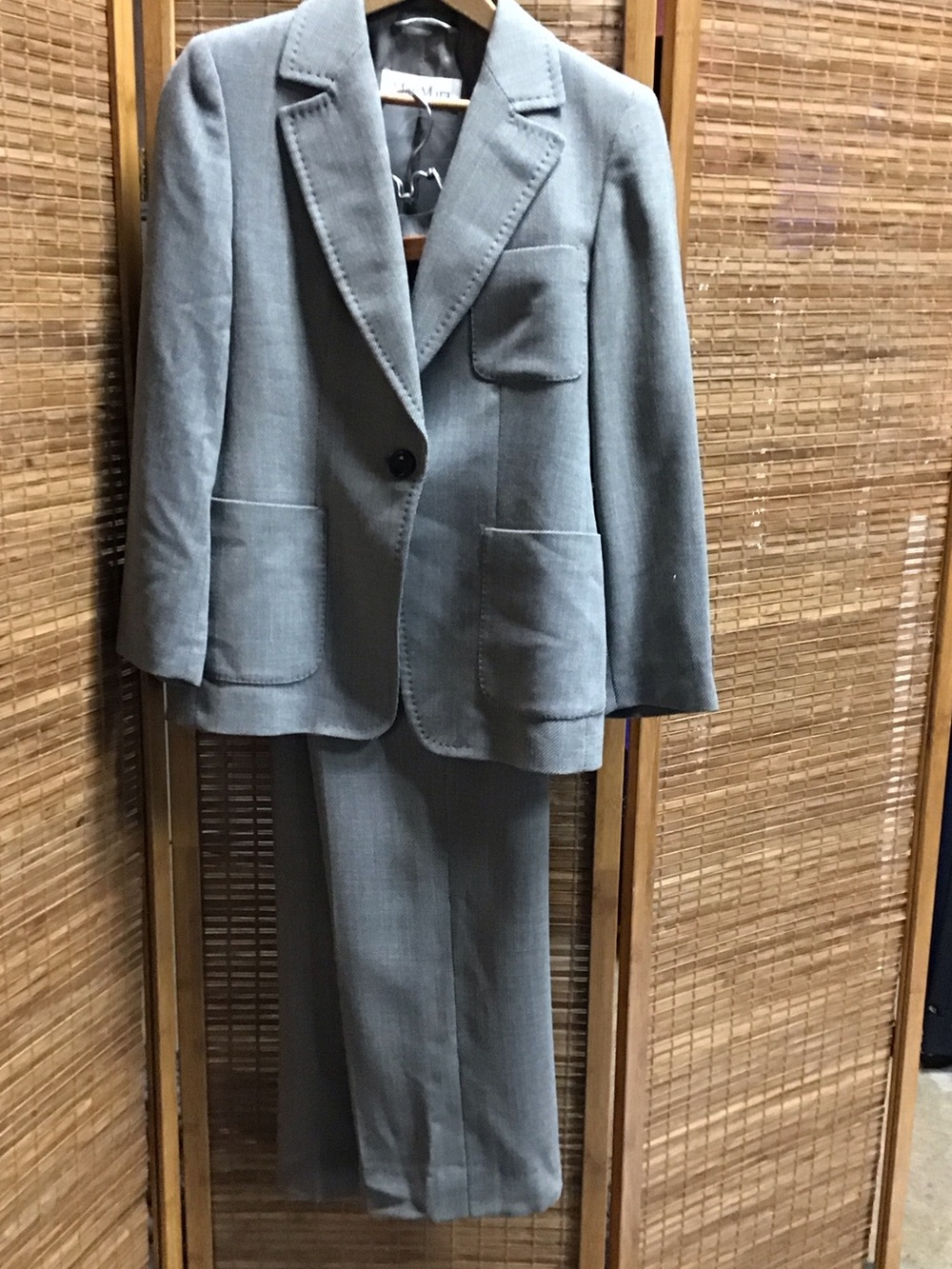 MaxMara - Light Gray Two-Piece Wool/Silk Suit